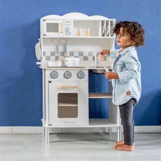 New Classic Toys - Küchenzeile - Modern mit Kochfeld - Weis